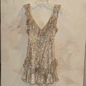 Sequin Gold Mini Dress